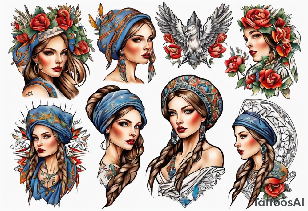 Beautiful Ukrainian Woman Forward tattoo idea