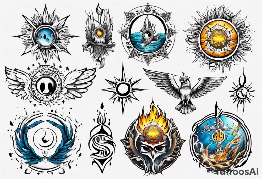 symbol eines Kriegers Wasser Eule Sonne 
Sapere Aude tattoo idea