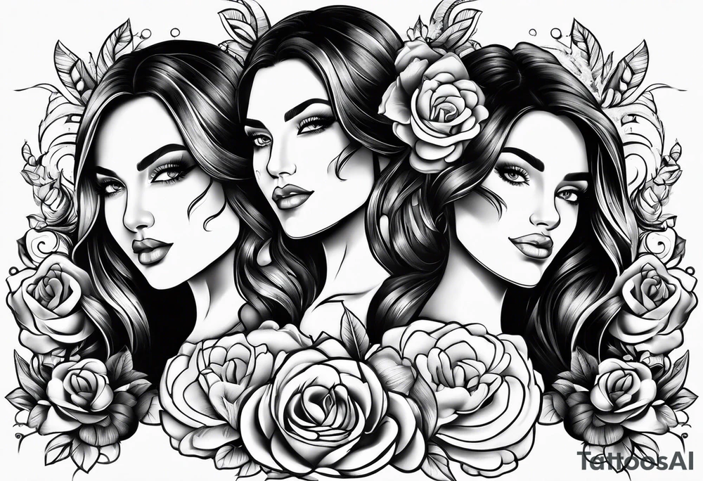 Mum with her 3 girls tattoo idea