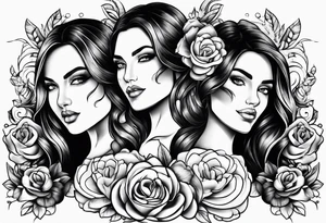 Mum with her 3 girls tattoo idea