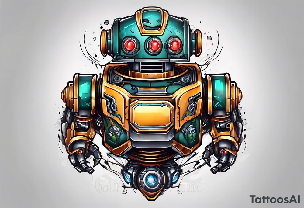 charging robot tattoo idea