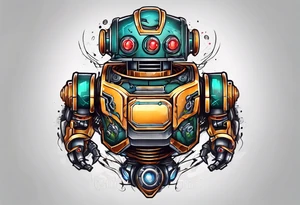 charging robot tattoo idea