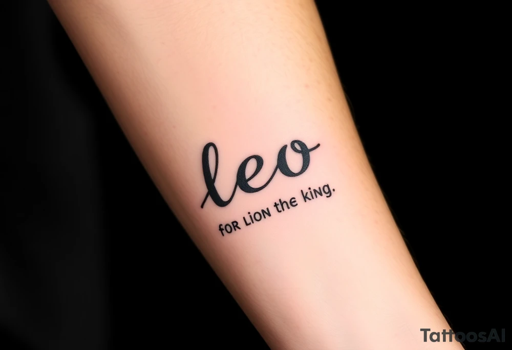 Fancy style "leo" for lion the king birth
 sign tattoo idea