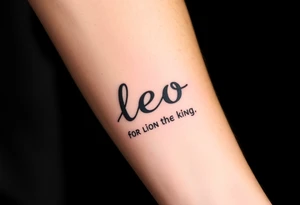 Fancy style "leo" for lion the king birth
 sign tattoo idea