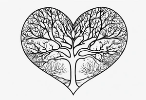 a heart shape with this inside the heart: brain, plane, family, and tree roots tattoo idea