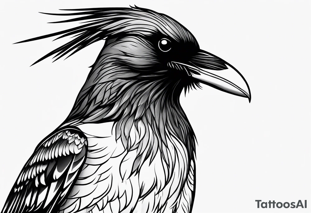 simple crow tattoo line artwork looking for the top down tattoo idea
