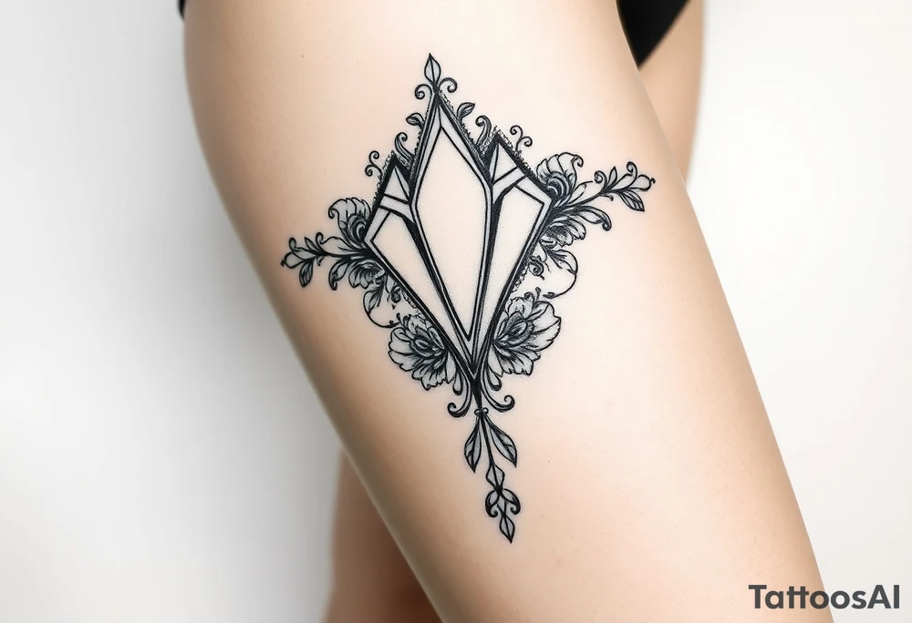 Diamond with vintage lace 
more detailed tattoo idea