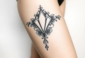 Diamond with vintage lace 
more detailed tattoo idea