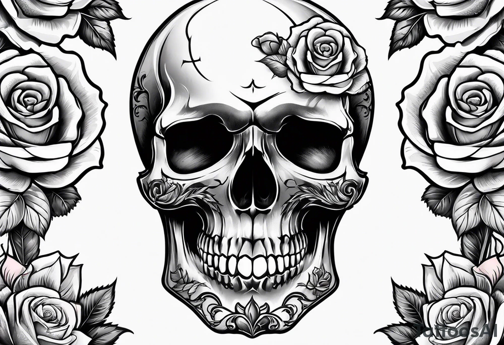 Skull with rose tattoo idea