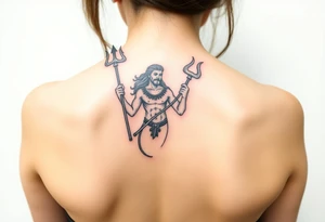 Neptune with trident tattoo idea