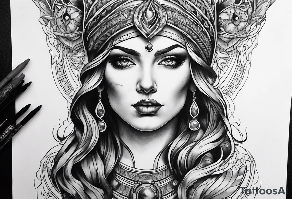 Hecate portrait tattoo idea