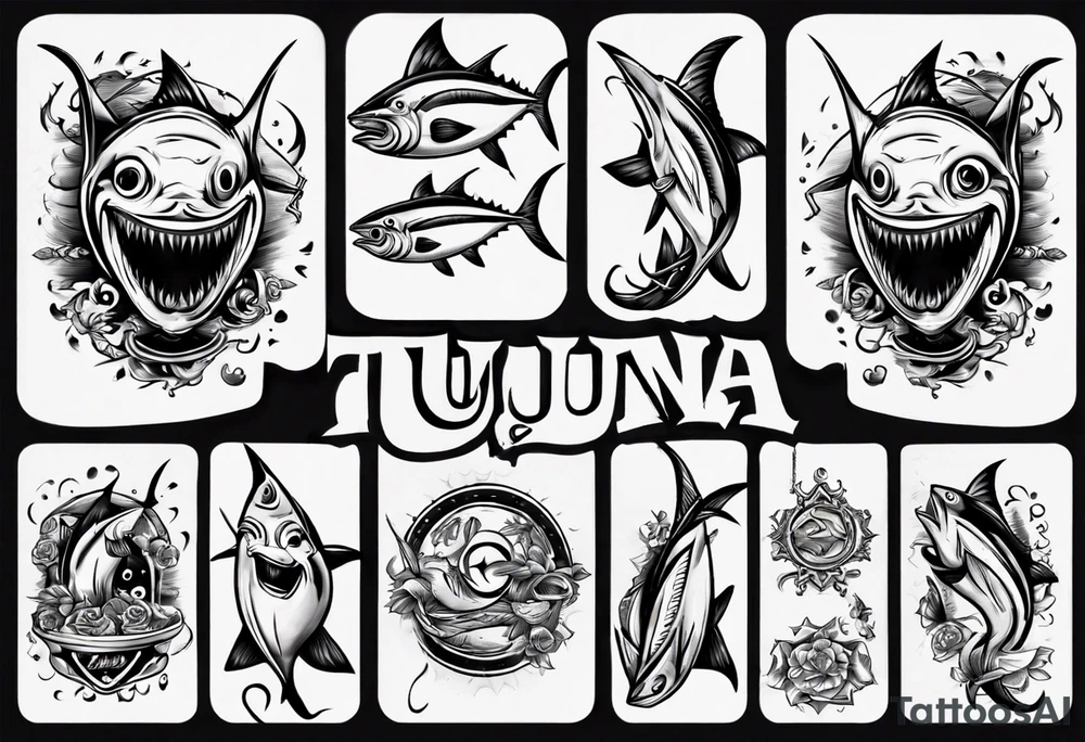 tuna with hook tattoo idea
