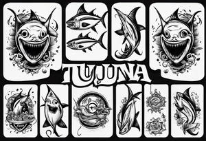 tuna with hook tattoo idea