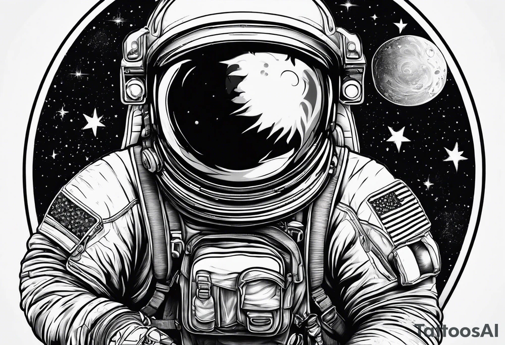 Astronaut mit skateboard tattoo idea