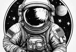 Astronaut mit skateboard tattoo idea