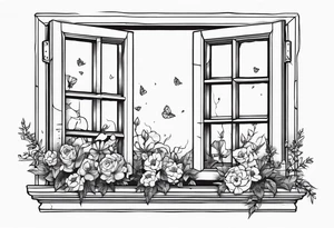Broken window, flowers, beauty, soul tattoo idea