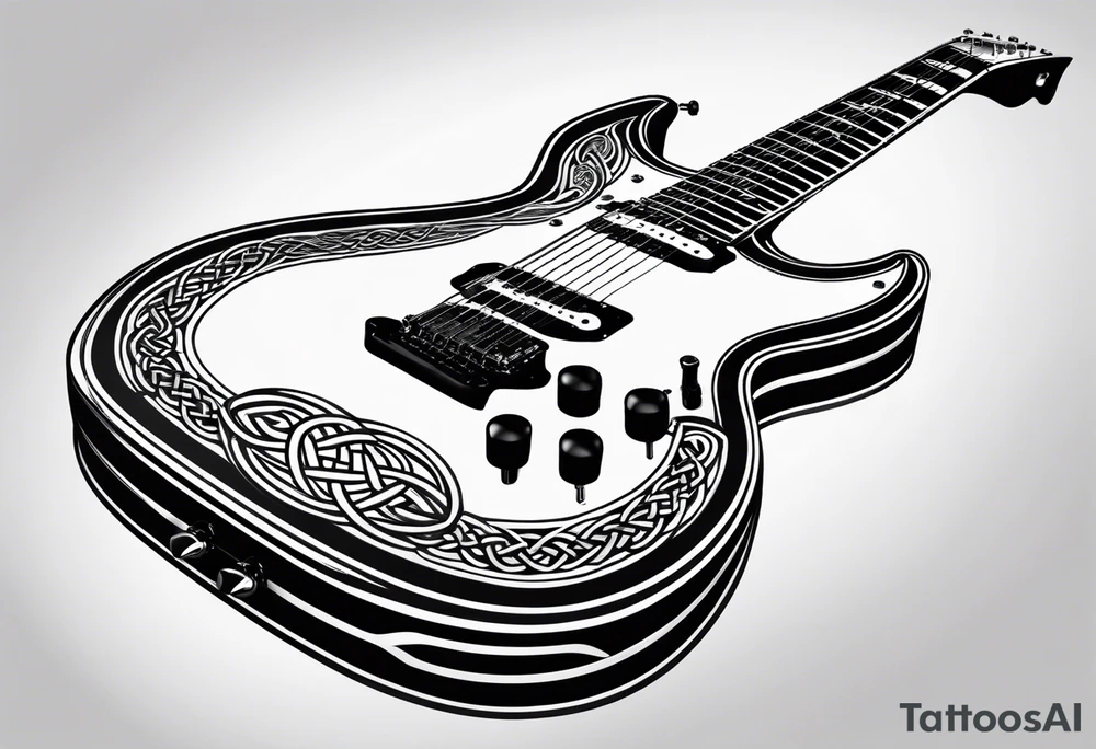 Celtic knot electric guitar tattoo idea