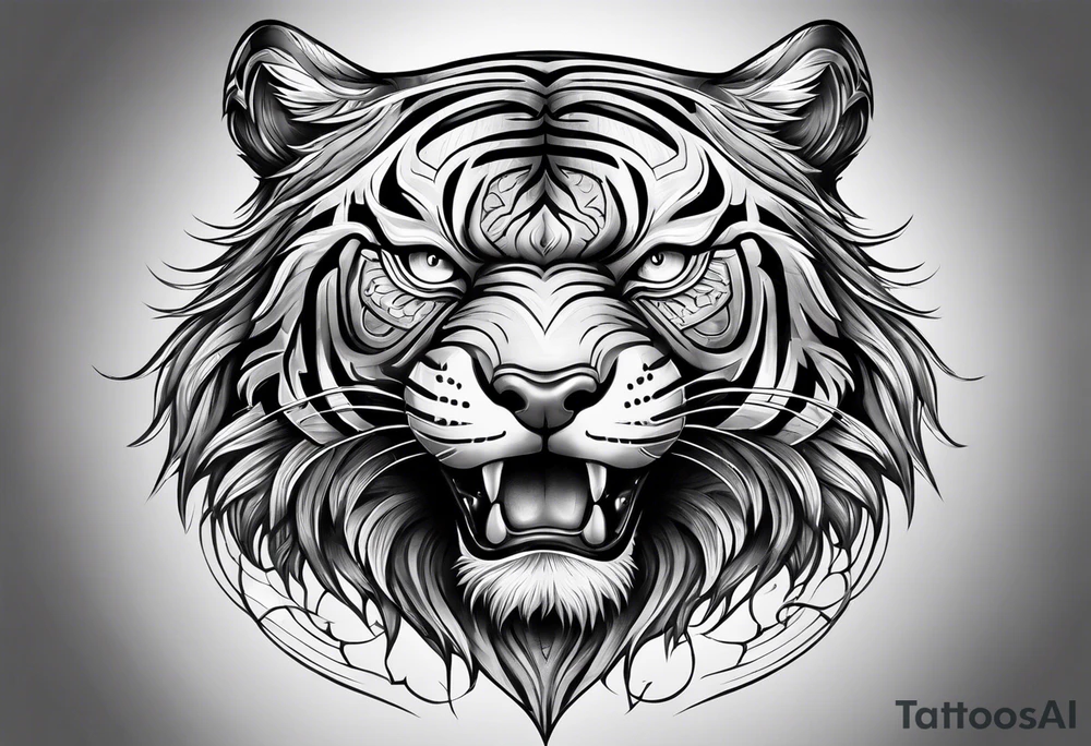 Loup tigre tattoo idea
