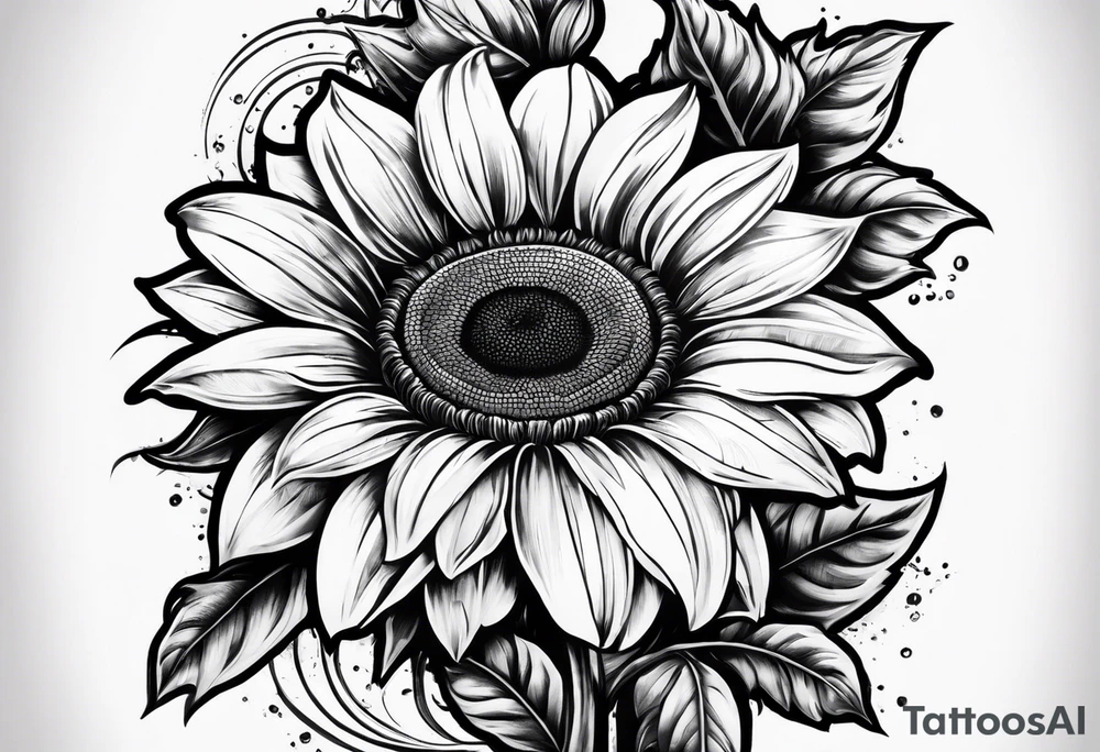 Roman numerals with sunflower arm sleeve tattoo idea