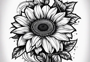 Roman numerals with sunflower arm sleeve tattoo idea