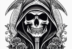 grim reaper pinup tattoo idea