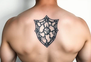 stone shield under skin tattoo idea