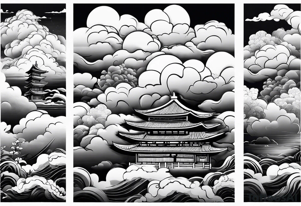 thick clouds japanese sleeve tattoo tattoo idea