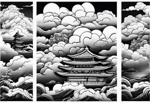 thick clouds japanese sleeve tattoo tattoo idea