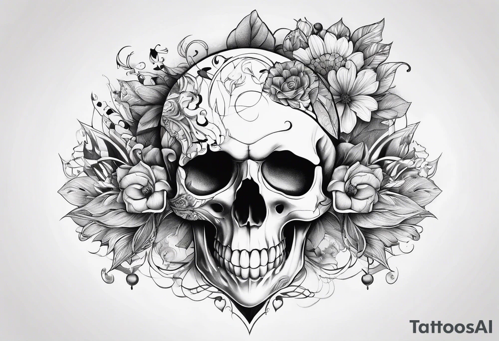 half visceral heart plus
 half skull tattoo idea