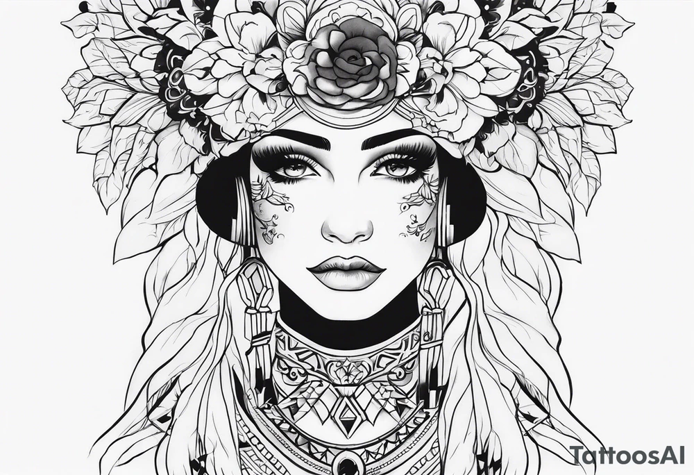 Девушка в очках жует жвачку tattoo idea
