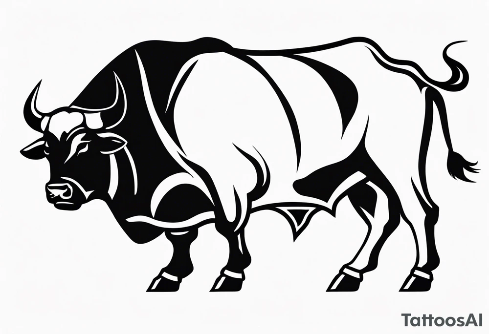 wrestling a bull tattoo idea