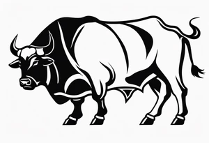 wrestling a bull tattoo idea