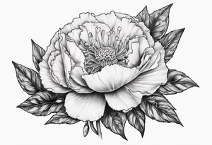 Moon and carnation tattoo idea