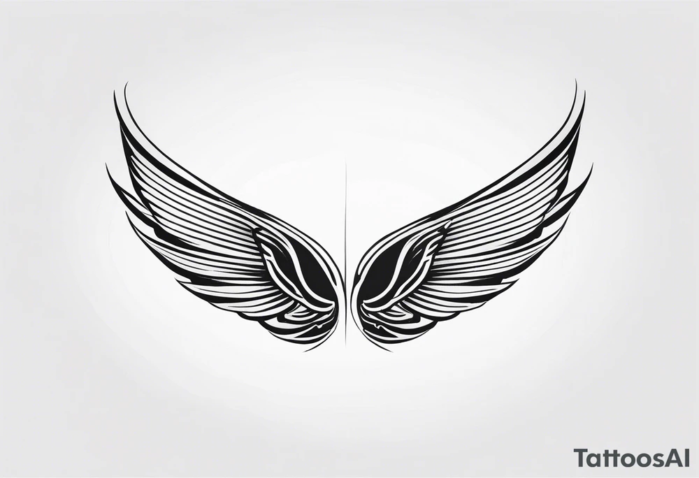Pair of wings in flight tattoo idea