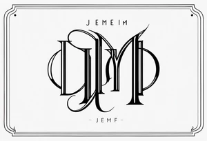Monogram design that is simple and text only with the letter “JEM” tattoo idea