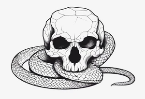 A snake wrapped around a skull tattoo idea