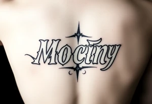 mocny text tattoo idea