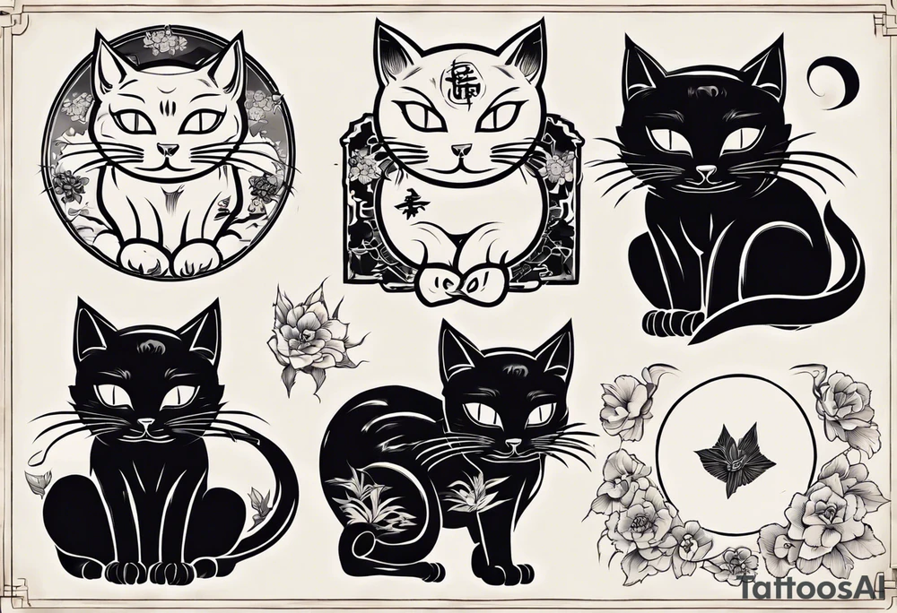 a black cat tattoo idea