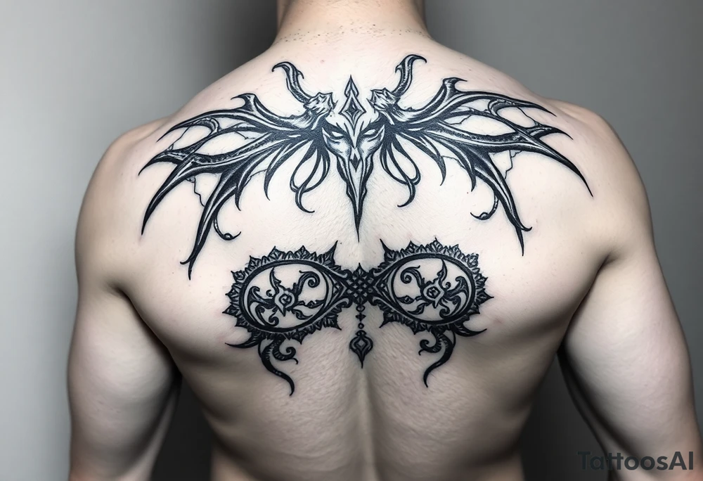 a banshee tatoo.. irish mythology
Lewd format.. .facing forward.. sexual bra and panties with trad irish symbols tattoo idea