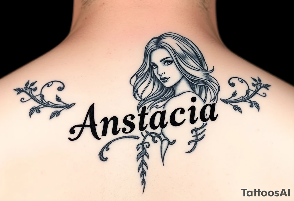 Anastacia in old English.
Long beach California roots
Bi sexual daughter tattoo idea