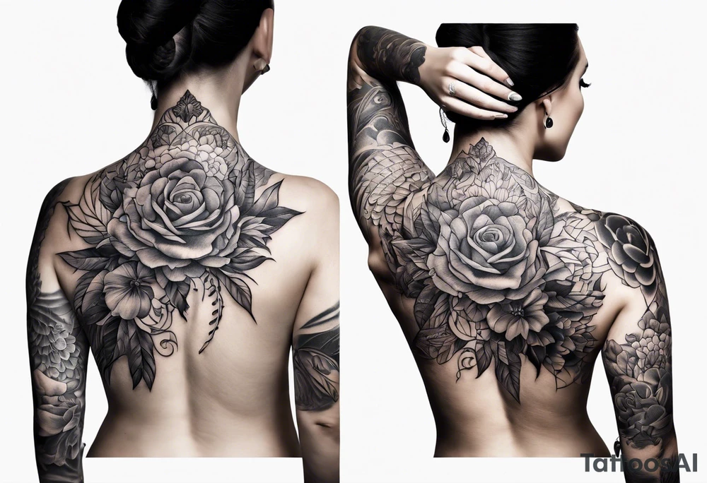 Back garden tattoo idea