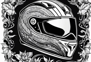 Race helmet with #2 and fishing and mom and dad tattoo idea