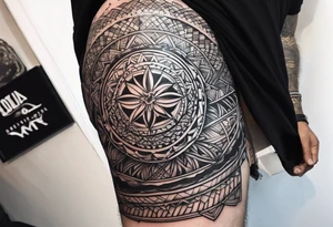 Butt and leg male sleeve patterns tattoo idea