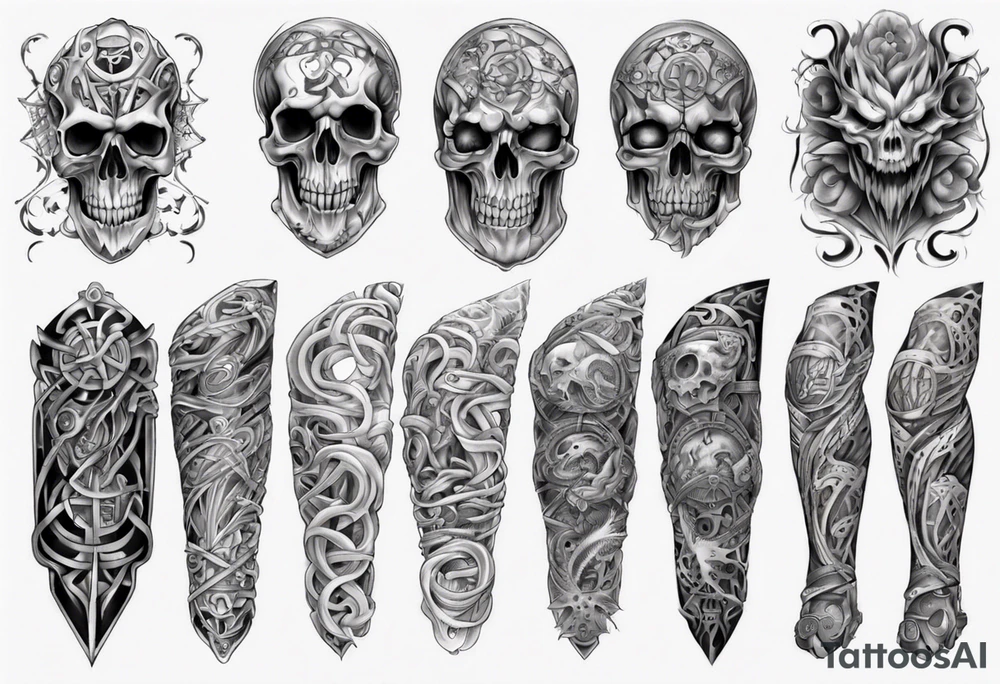 full arm sleeve irish tattoo tattoo idea