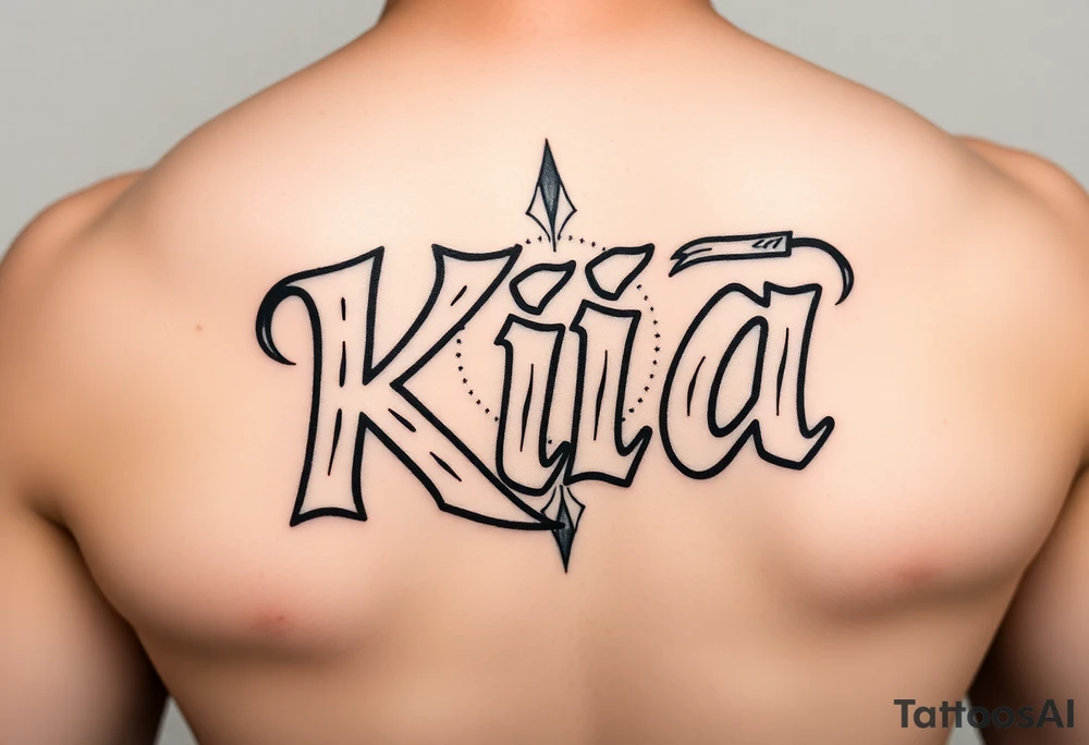 Bandito style font that says kia tattoo idea