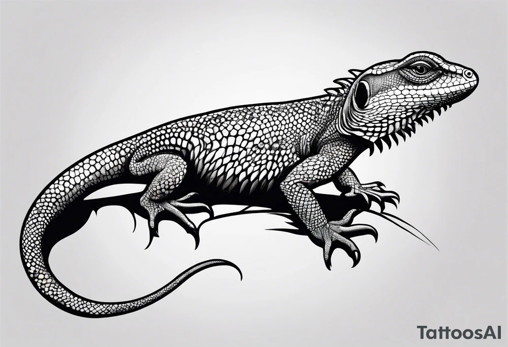 a lizard with a dark shadow following tattoo idea