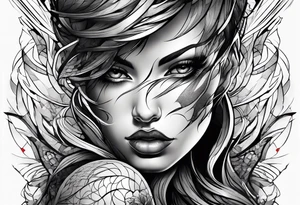 extreme fragmented twisted tissue anger pain on elbow tattoo idea