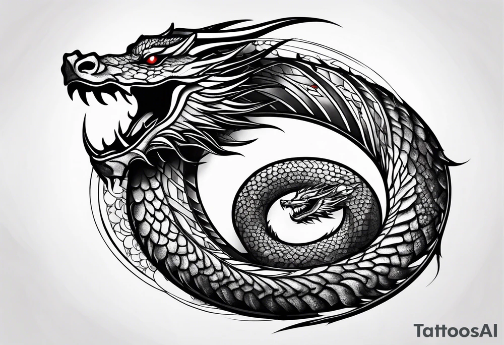 Ouroboros dragon tattoo idea