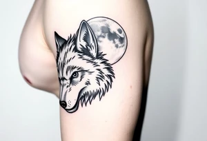 wolf,full moon. tattoo idea