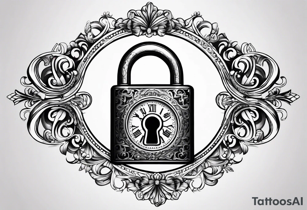 Simple Infinity symbol with lock and key tattoo idea